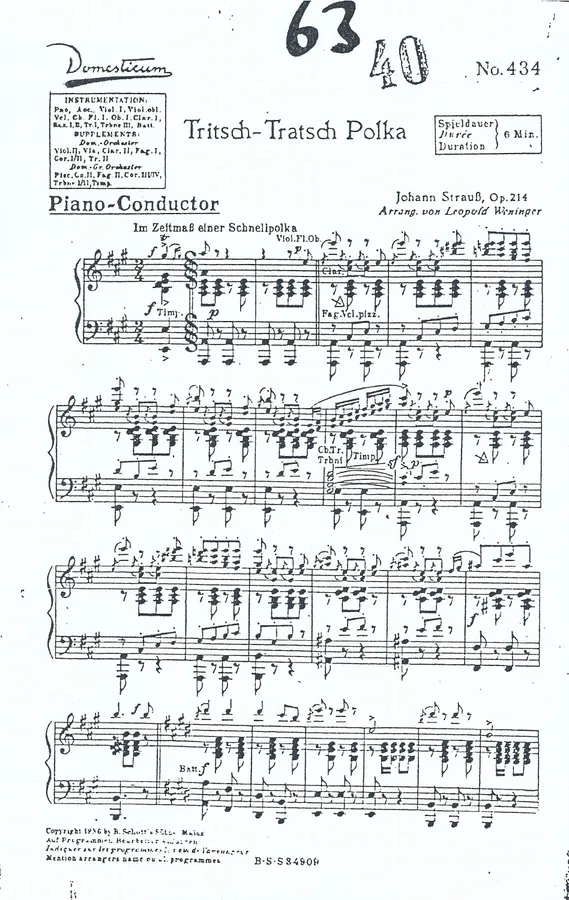 Cover for Johann Strauss | Trisch Trasch Polka | Piano