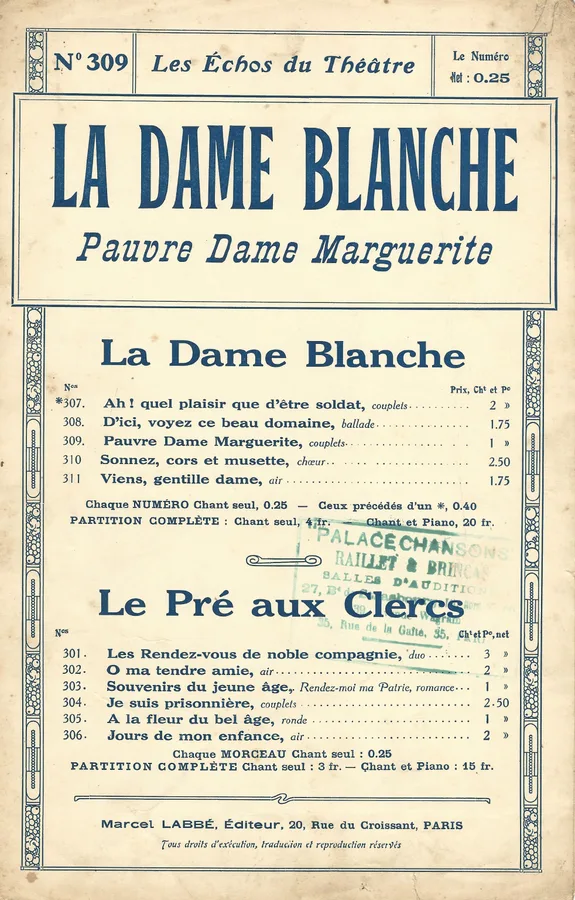 Cover for F.A. Boieldieu | Pauvre Dame Marguerite | Vocals