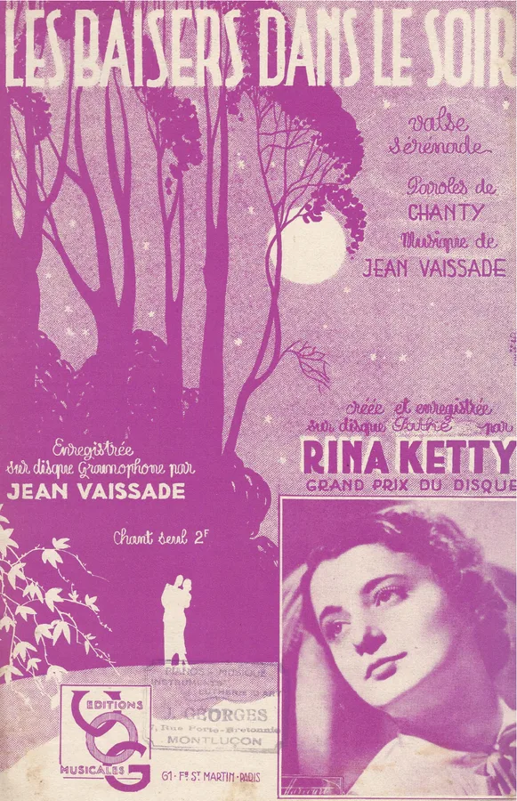 Cover for Rina Ketty | Jean Vaissade | Les Baisers dans le Soir  | Chanson