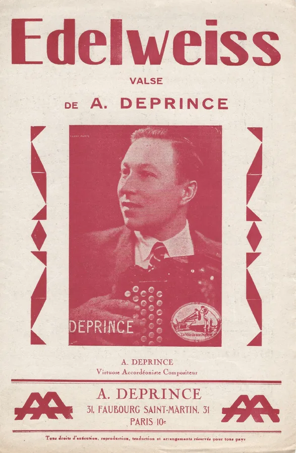 Cover for A. Deprince | Edelweiss | Accordion | Piano