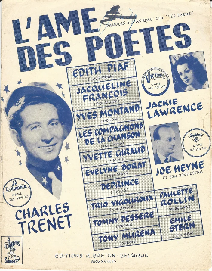 Cover for Charles Trenet | Edith Piaf | Yves Montand | L'ame des poetes | Piano | Vocals