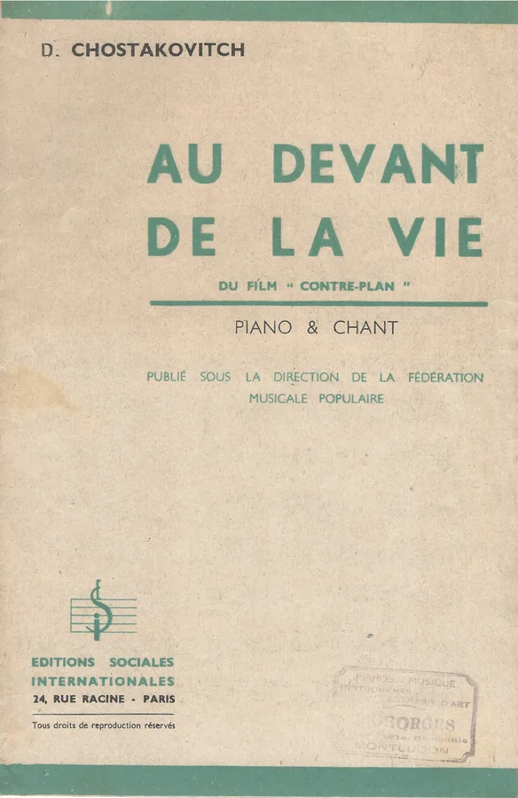 Cover for D. Chostakovitch | Au Devant de la Vie | Chanson