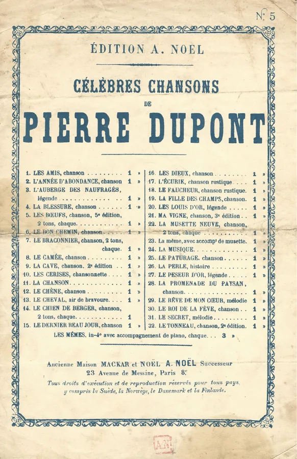 Cover for Victor Parizot | Pierre Dupont | Les Boeufs | Guitar | Vocals