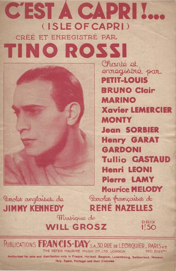 Cover for Tino Rossi | Will Grosz | C'est A Capri | Chanson