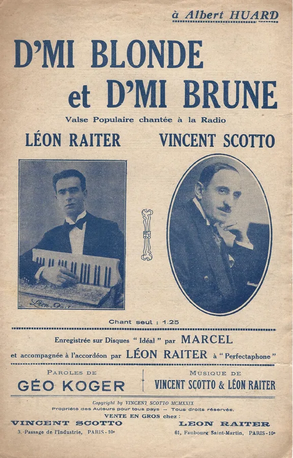 Cover for Vincent Scotto | Leon Raiter | D'mi Blonde et D'mi Brune | Chanson