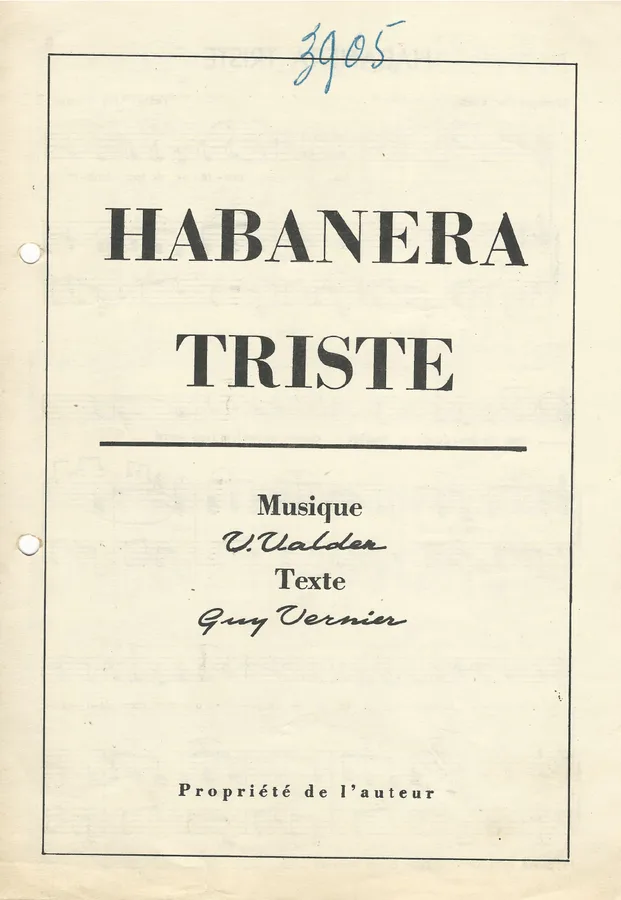 Cover for V. Valden | Habanera Triste  | Piano | Vocals