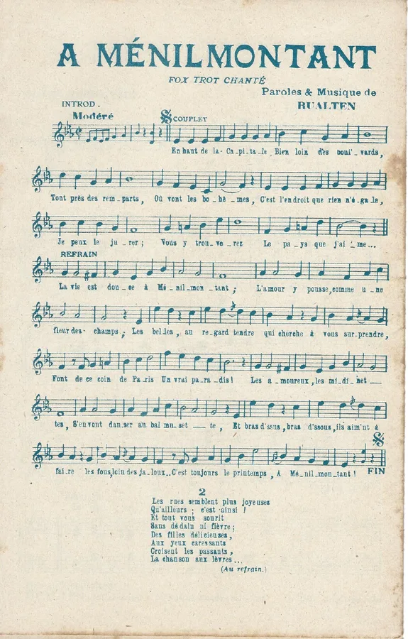 Cover for Rualten | A Ménilmontant | Chante