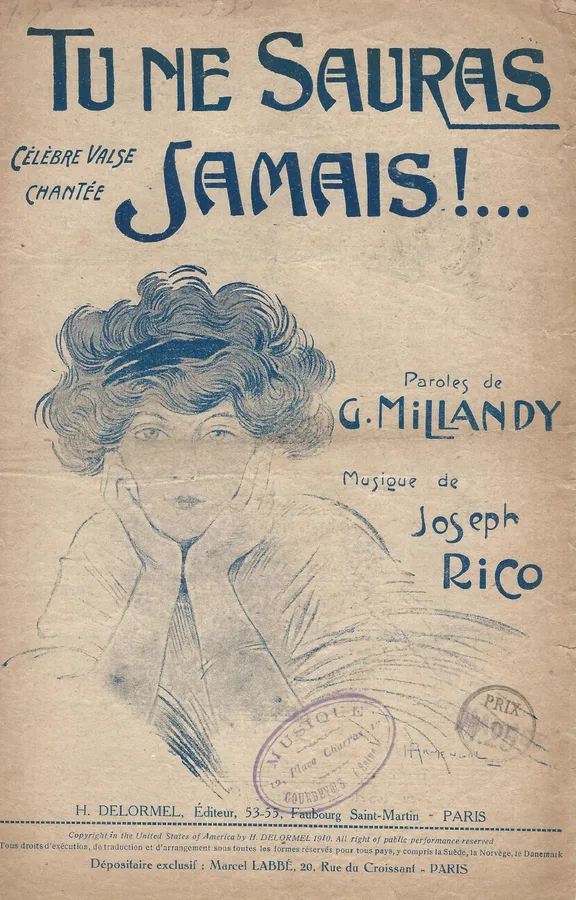 Cover for Joseph Rico | Georges Millandy | Tu ne Sauras Jamais | Chanson