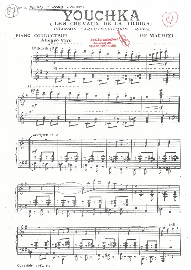Cover for De Maurizi | Youchka | Small Orchestra