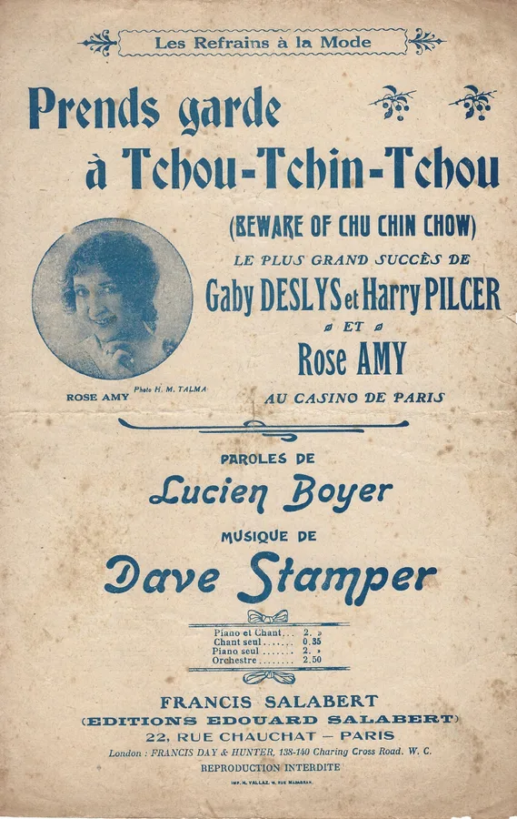 Cover for Dave Stamper | F. Salabert | Prends garde a Tchou Tchin Tchou | Chanson