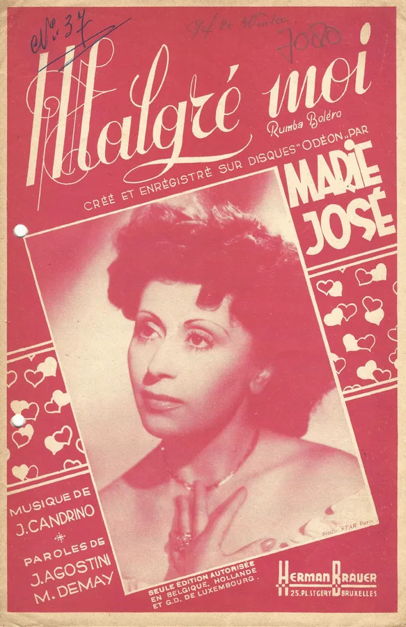 Cover for Marie Jose | Jose Grandino | Malgre moi | Piano | Vocals