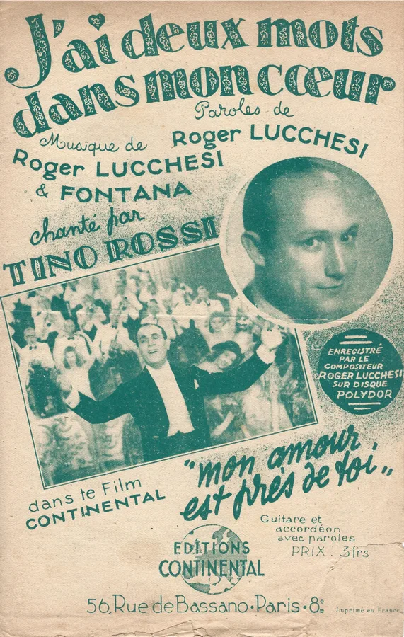 Cover for Tino Rossi | Roger Lucchesi | J'ai deux mots dans mon coeur | Chanson