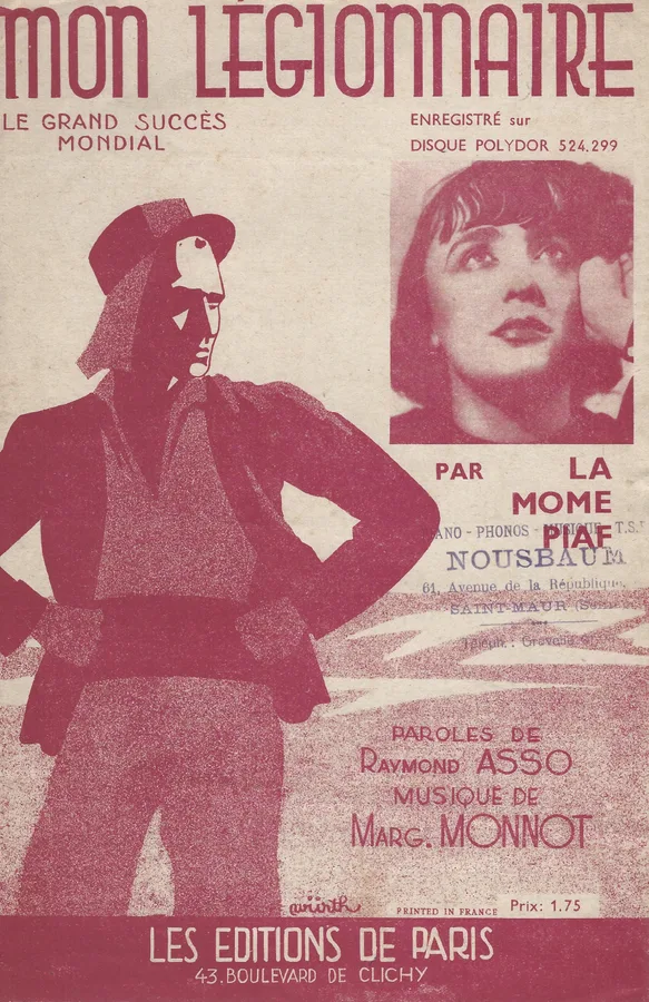 Cover for Edith Piaf | Marguerite Monnot | Mon Legionnaire | Chanson