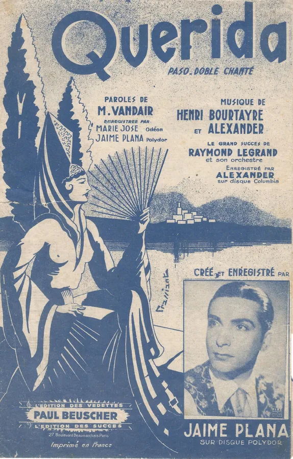 Cover for Jaime Plana | Henri Bourtayre | Querida | Chanson