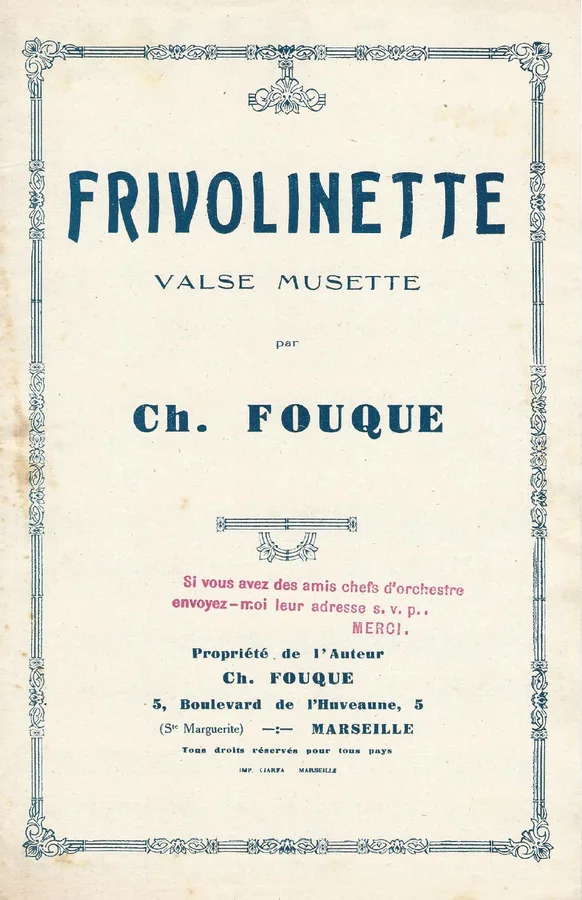 Cover for Ch. Fouque | Frivolinette | Piano