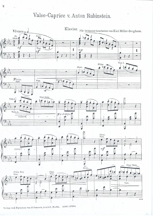 Cover for Anton Rubinstein | Valse Caprice | Orchestra