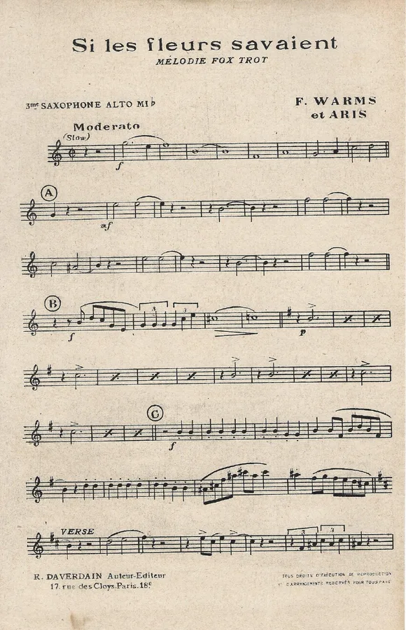 Cover for F. Warms | Aris | Si les fleurs savaient | Orchestra