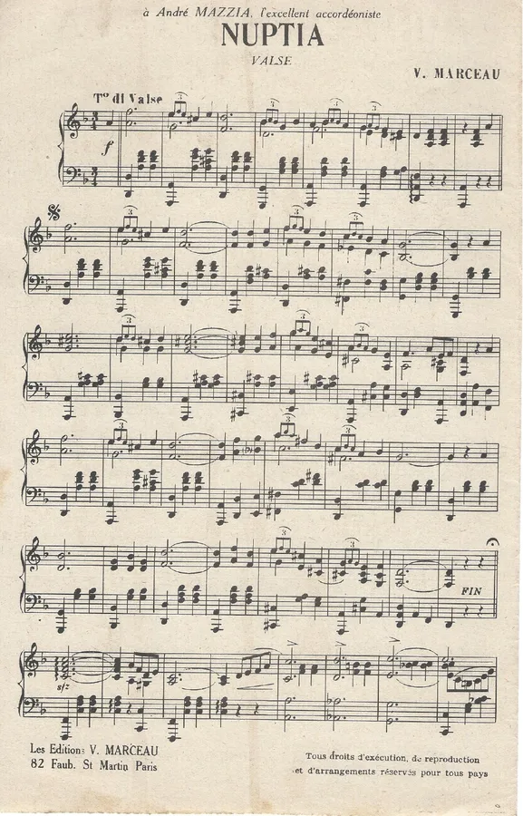 Cover for V. Marceau | Nuptia | Piano