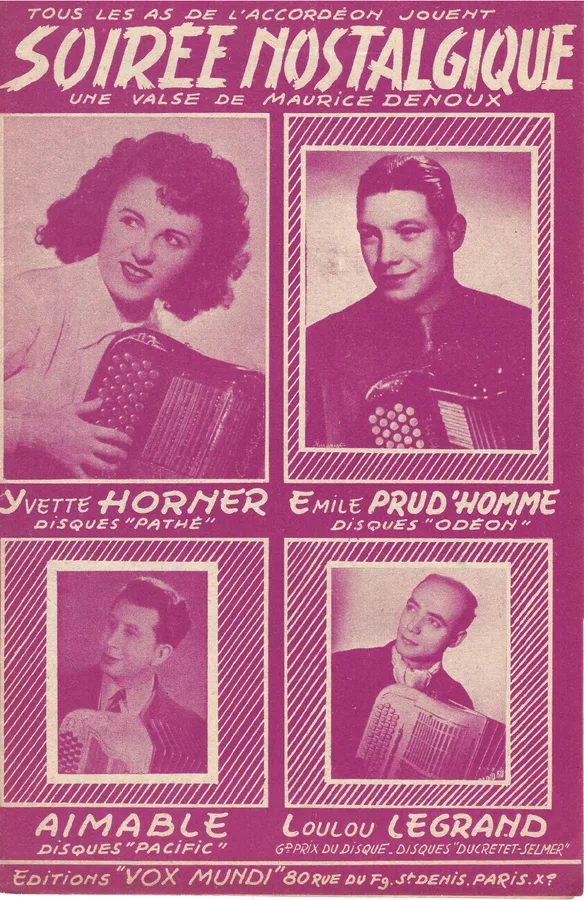Cover for Emile Prud'homme | Maurice Denoux | Soiree Nostalgique | Accordion | Piano