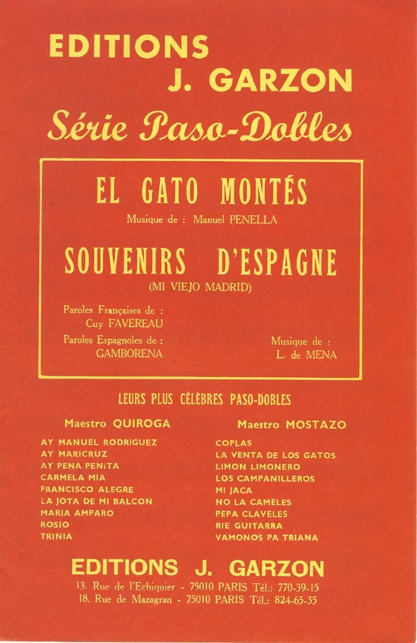 Cover for L. de Mena | Souvenirs d'Espagne | Orchestra