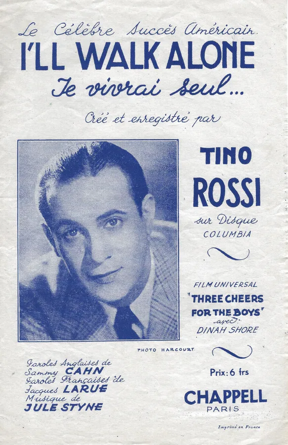 Cover for Tino Rossi | Jule Styne | Je vivrai seul | Chanson