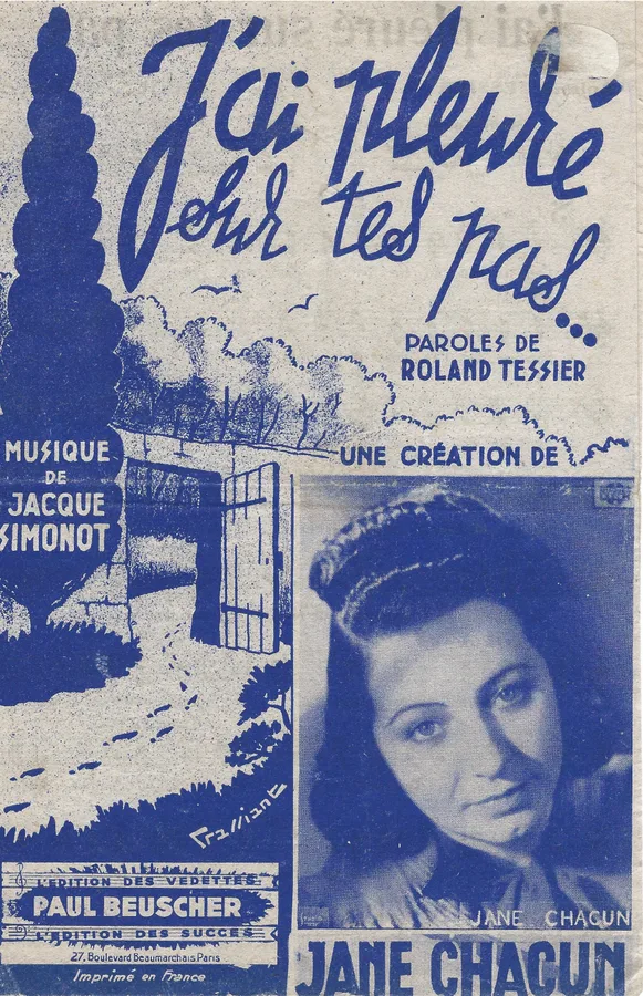Cover for Jane Chacun | Jacque Simonot | J'ai pleure sur tes pas | Chanson