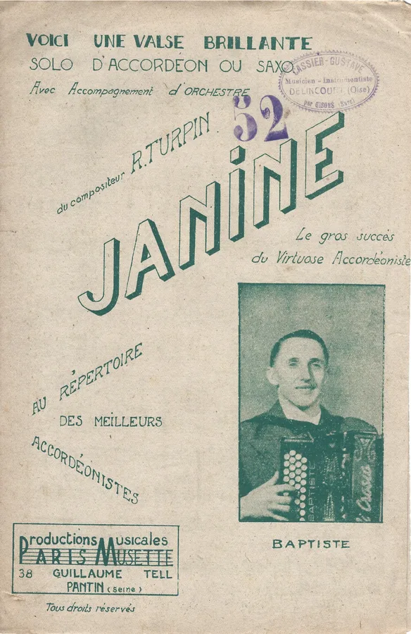 Cover for Robert Turpin | Louis Grival | Janine | Piano | Accordeon