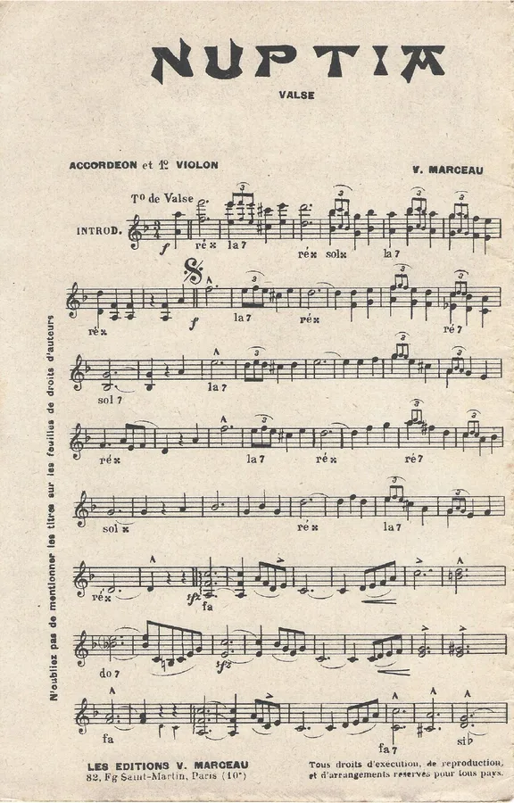 Cover for V. Marceau | Nuptia | Accordeon