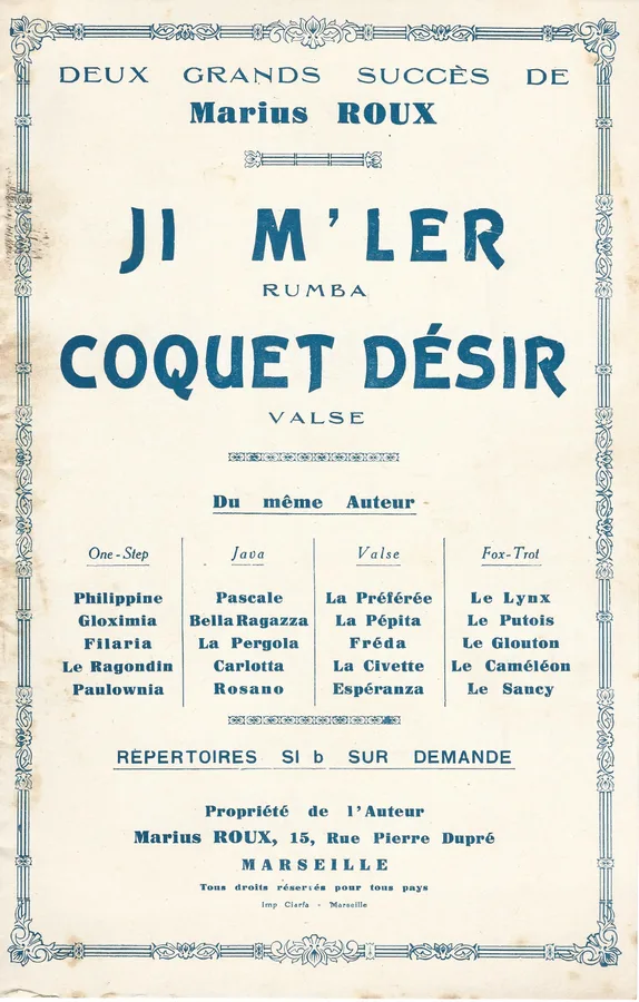 Cover for Marius Roux | Coquet Desir  | Violon | Accordeon