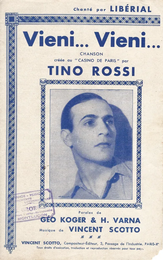Cover for Tino Rossi | Vincent Scotto | Vieni Vieni | Chanson