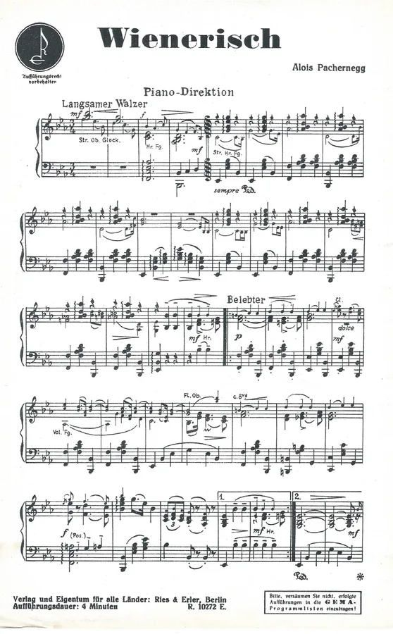 Cover for Alois Pachernegg | Wienerisch | Orchestra