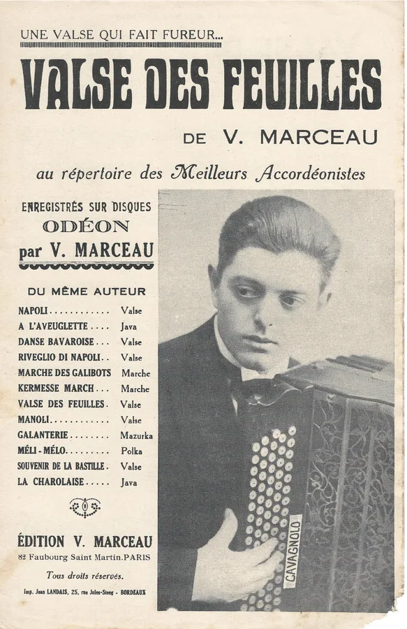 Cover for V. Marceau | Valse des Feuilles | Accordion