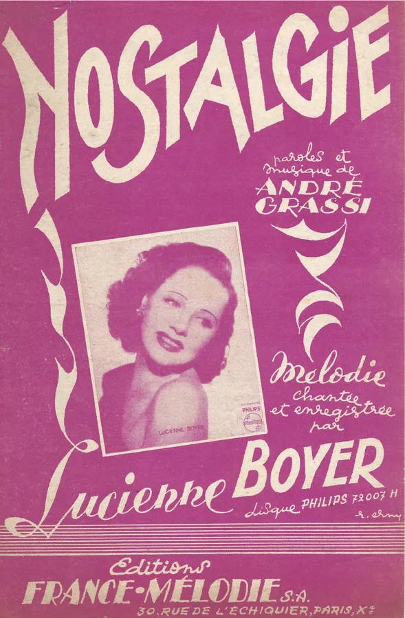 Cover for Lucienne Boyer | Andre Grassi | Nostalgie | Chanson