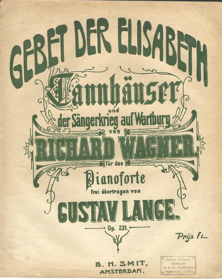 Cover for Richard Wagner | Gustav Lange | Gebet der Elisabeth | Piano