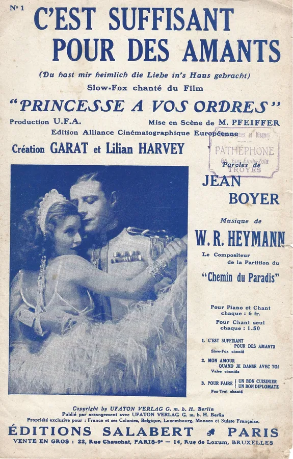 Cover for W.R. Heymann | C'est suffisant pour des amants | Chanson