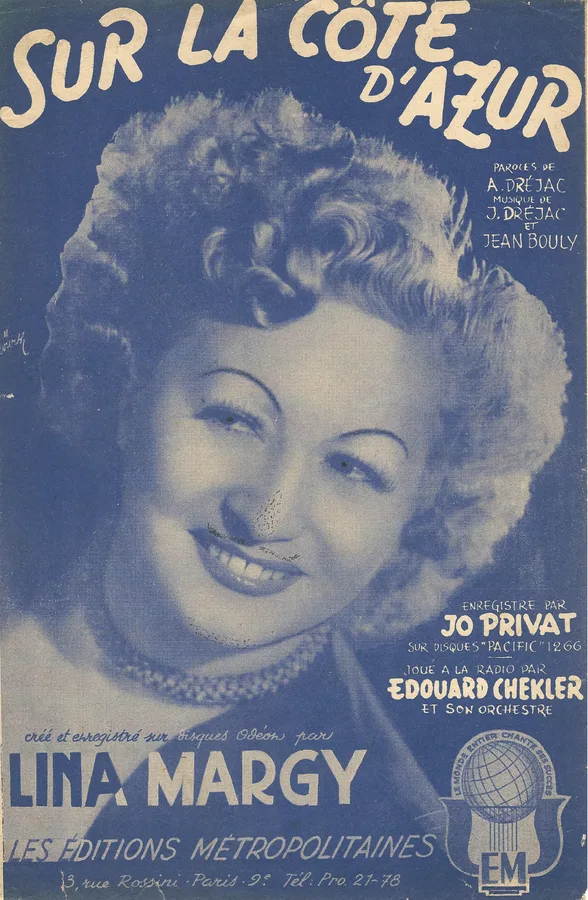 Cover for Lina Margy | Jo Privat | Jean Bouly |  Sur La Cote d'Azur | Chanson