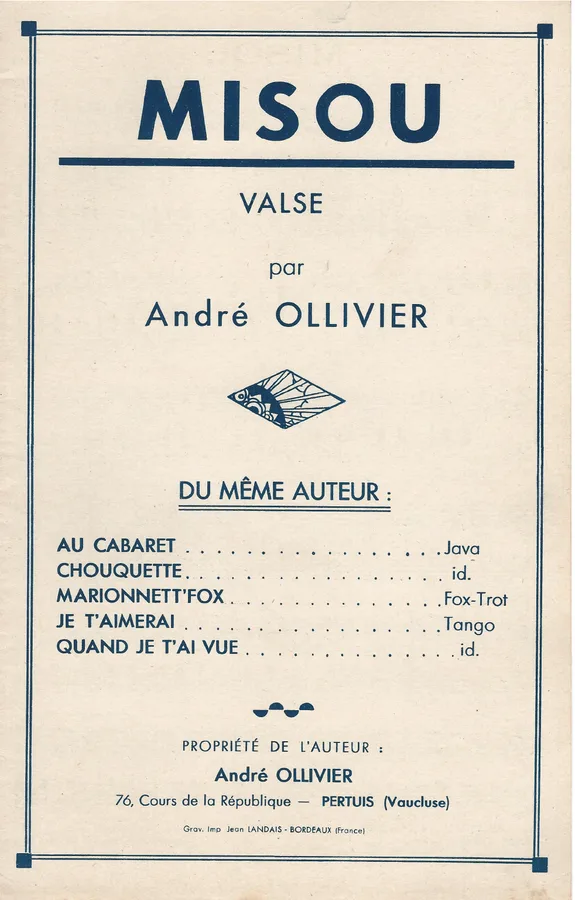 Cover for Andre Olivier | Misou | Orchestra