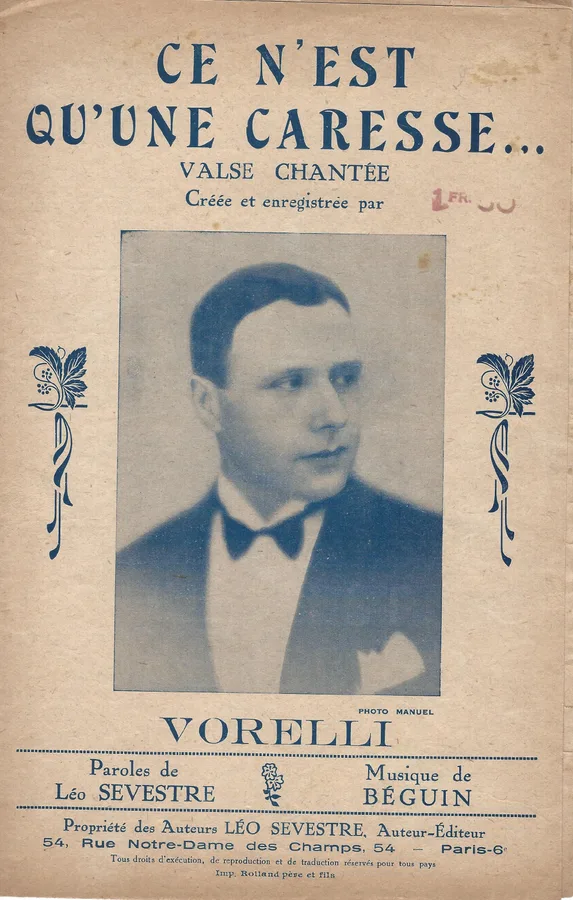 Cover for Vorelli | Beguin | Ce n'est qu'une caresse | Chanson