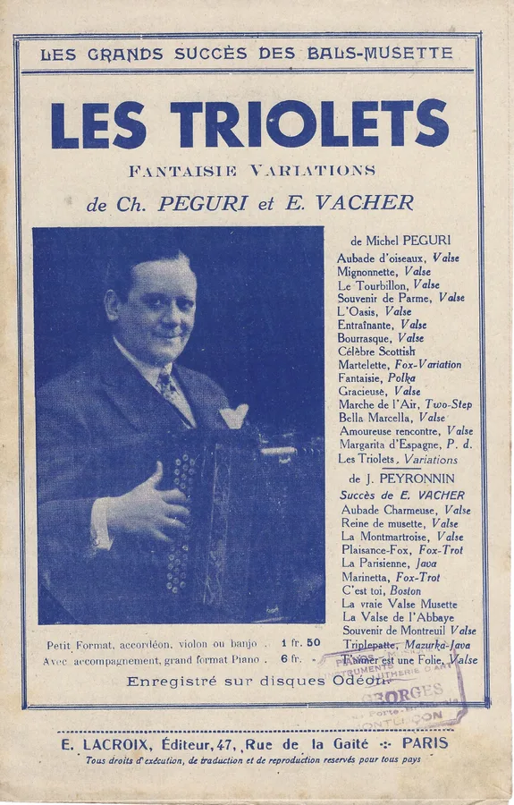 Cover for Emile Vacher | Jean Peyronnin | Les Triolets | Accordion