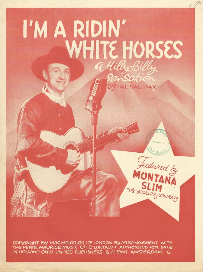Cover for Montana Slim | Hal Halifex | I'm a riding' white horses | Piano | Vocals