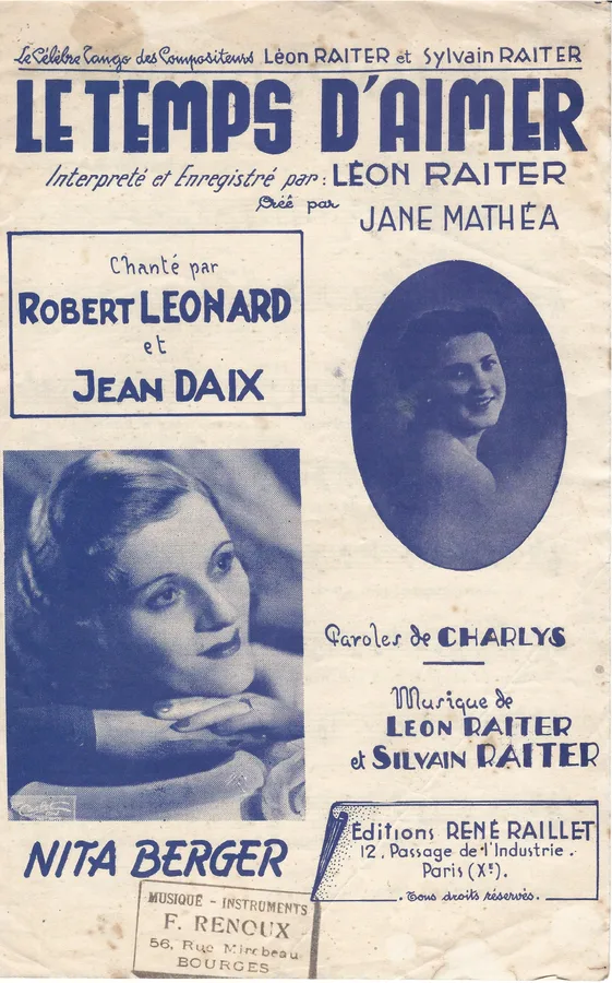 Cover for Nita Berger | Leon Raiter | Le Temps d'Aimer | Chanson