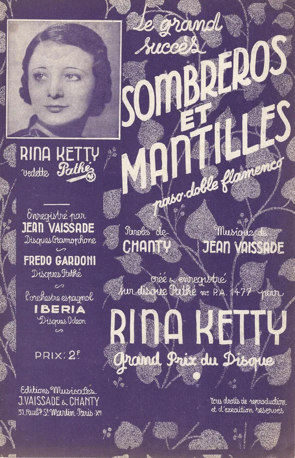 Cover for Rina Ketty | Jean Vaissade | Fredo Gardoni | Sombreros et Mantilles | Chanson