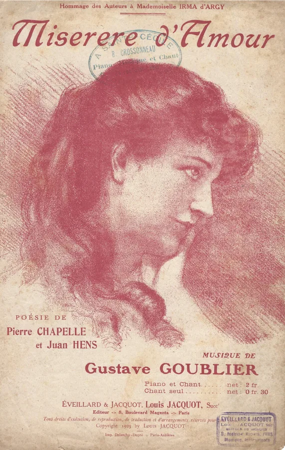 Cover for Gustave Goublier | Miserere d'Amour | Chanson