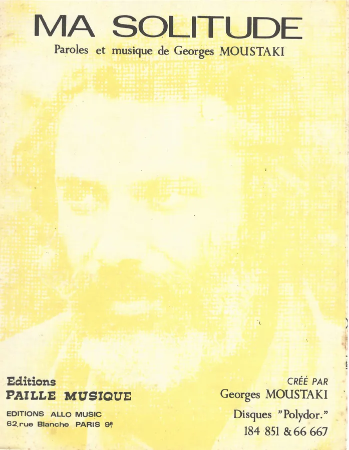 Cover for Georges Moustaki | Ma Solitude | Piano | Vocals