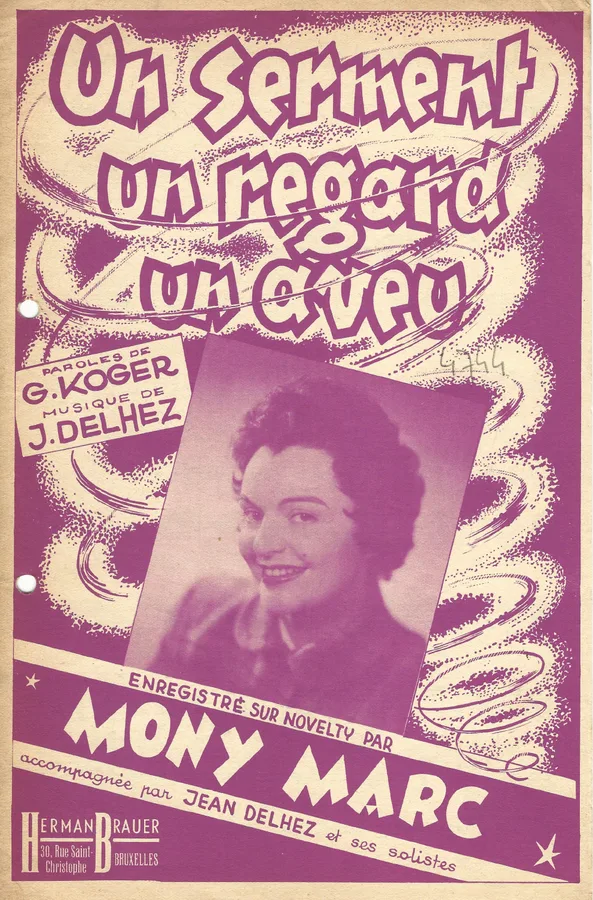 Cover for Jean Delhez | Mony Marc | Un serment un regard un aveu | Piano | Vocals