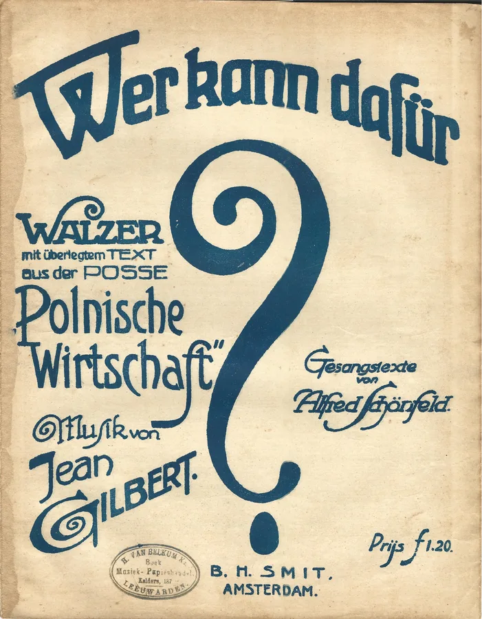 Cover for Jean Gilbert | Wer Kann Dafür | Piano | Vocals