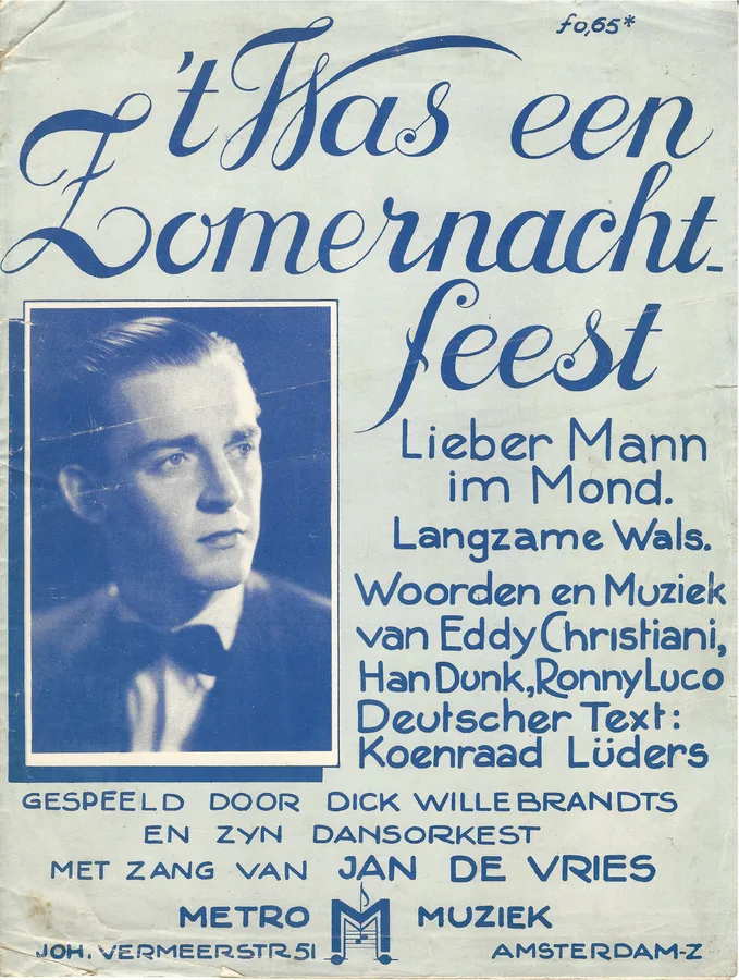Cover for Eddy Christiani | Jan de Vries |  't Was een Zomernachtfeest | Piano | Vocals