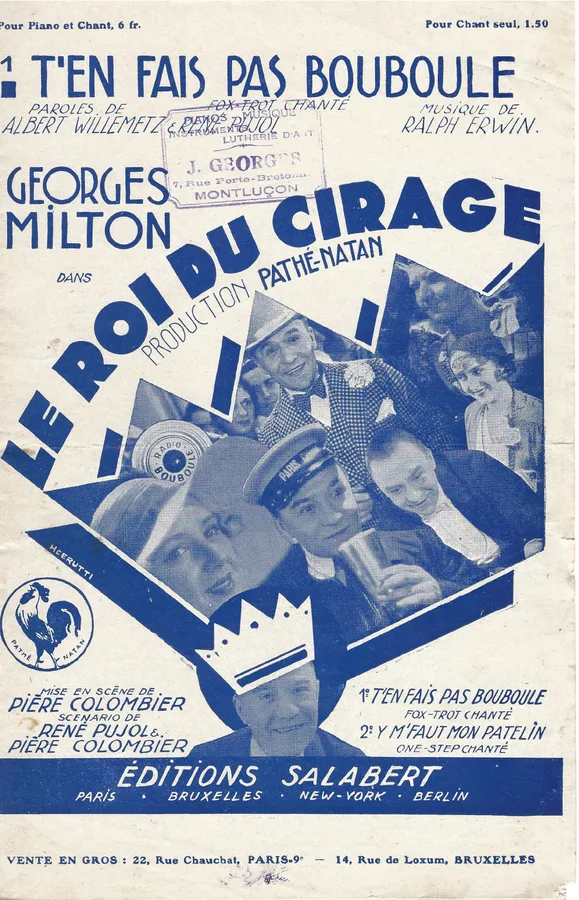 Cover for Ralph Erwin | T'en Fais Pas Bouboule | Chanson