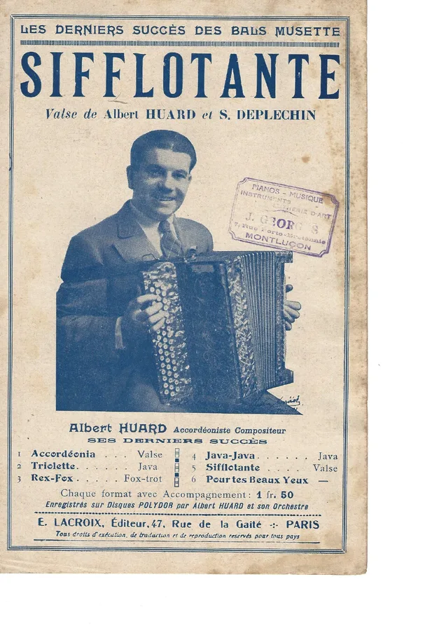Cover for Albert Huard | S. Deplechin | Sifflotante | Piano | Accordeon