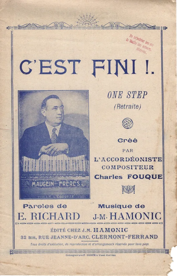 Cover for J.M. Hamonic | Charles Fouque | C'est Fini | Orchestra